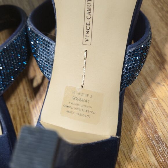 Vince Camuto Magaly Women Size 9.5M Embellished Block Heel Brazilian Made Sandal - Picture 6 of 8